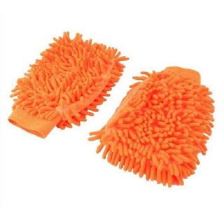 ORANGE Microfibre Wash Mitt Ultra Soft Car Cleaning Dusting Washing Glove Noodle Sponge